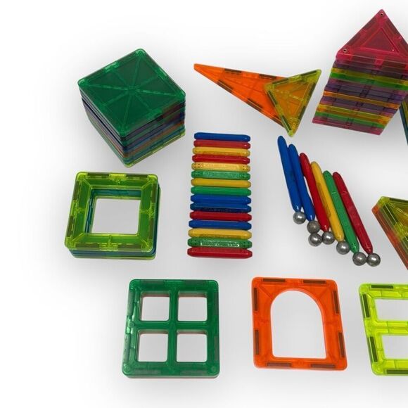 Cra-Z-Art Magrific 3D Magnetic Tiles & Magtastix Mixed Shapes Lot of 80 Pieces - Picture 2 of 12